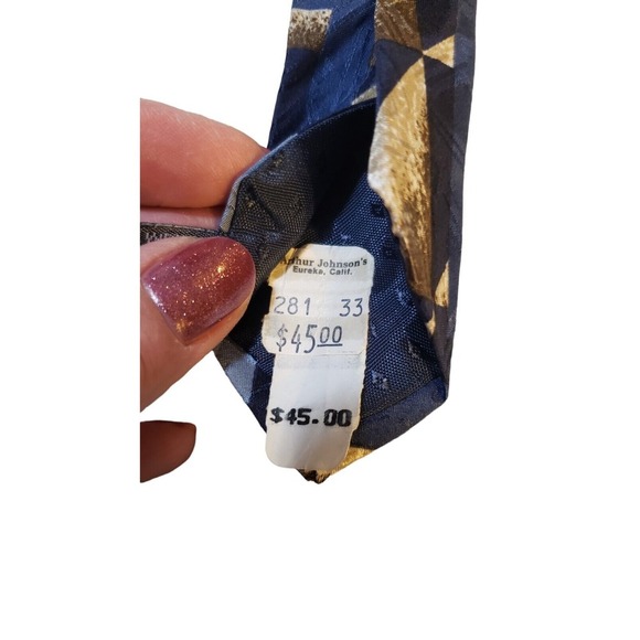 Erreuno Milano Milan Italy 100% Imported Silk Tie Italian‎ Blue/Red/Gold Necktie - Picture 10 of 14